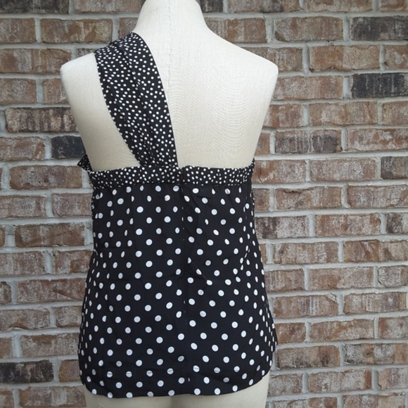 NWT J. Crew One Shoulder Polka Dots Bow Top 6&10 - Picture 2 of 7